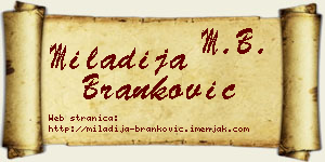 Miladija Branković vizit kartica